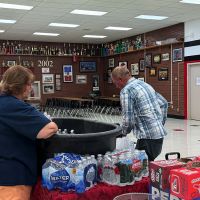 Stocking the drink trough-296