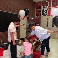 Welcome Poster and balloon setup-296